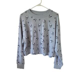 American Eagle Snoopy Bow Long Sleeve Lounge Shirt Size Medium Blue